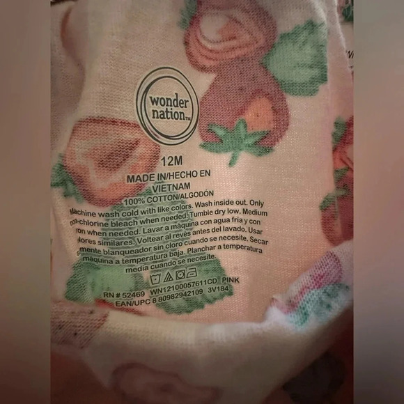 NWT Baby Girl Dress 18 Months Wonder Nation Strawberries with diaper cover - Picture 4 of 4
